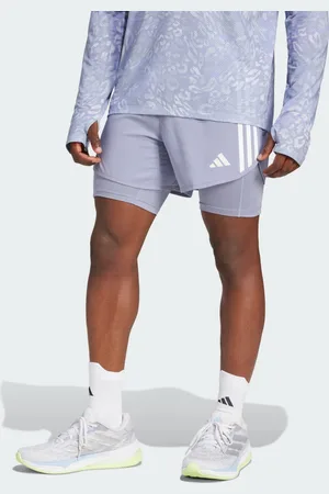 adidas Shorts 2 em 1 Own the Run Três Listras Homem