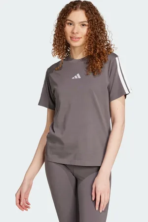 adidas Camiseta Algodão Essentials Três Listras Mulher