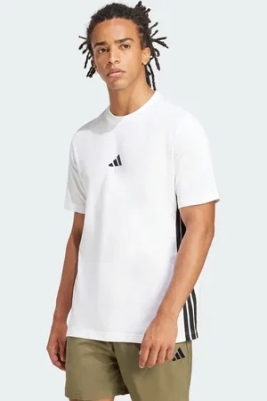 adidas Camiseta Malha Simples Essentials Três Listras Homem