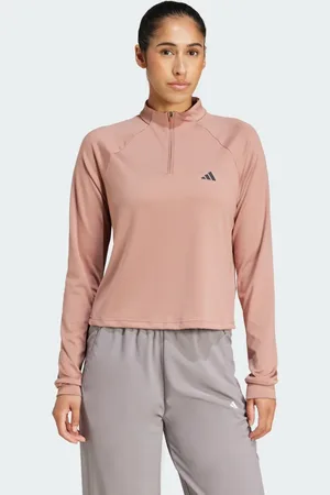 adidas Camisa de Treinamento Essentials com Branding Minimalista e Zíper 1/4. Mulher
