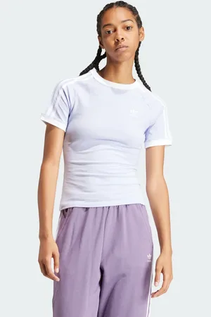 adidas Camiseta Raglã Três Listras Slim Mulher
