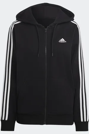 adidas Blusa Capuz Zíper Regular Essentials 3-stripes Mulher