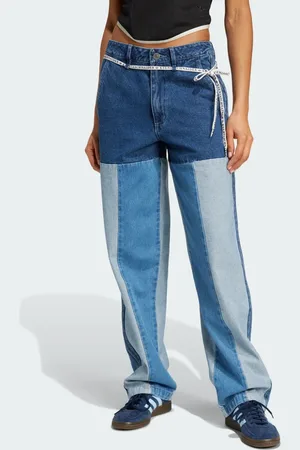adidas Calça Jeans Kseniaschnaider Patchwork Straight Leg Mulher