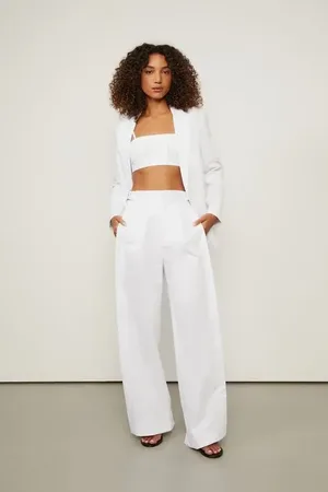 Animale Calça De Algodão Com Fivela Branco