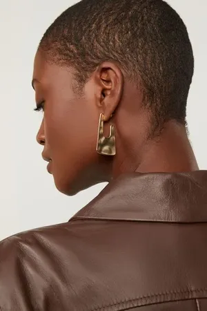 Animale Brinco Argola Irregular Ouro