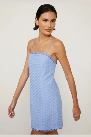 Animale Vestido De Algodão Curto Rosetas Azul Hortensia Azul Hortensia