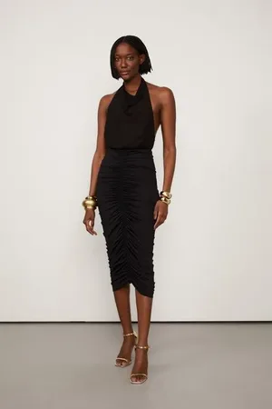 Animale Body De Tule e Georgette Preto Preto