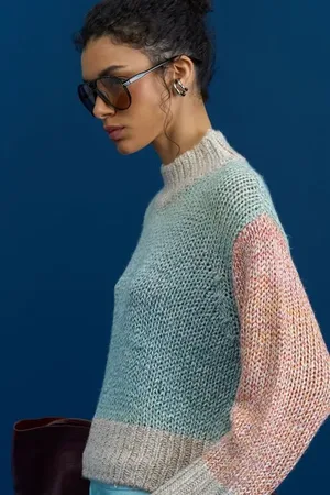 Animale Casaco De Tricot Mix Cores Verde Laranja