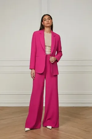 Animale Blazer Catarina Em Crepe Fucsia Festival Fucsia Festival