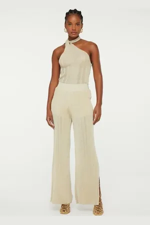 Animale Calça De Tricot Canelada Champagne Champagne
