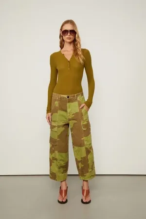 Animale Calça De Sarja Cargo Camuflada Est Textura Think Bamboo e Figo