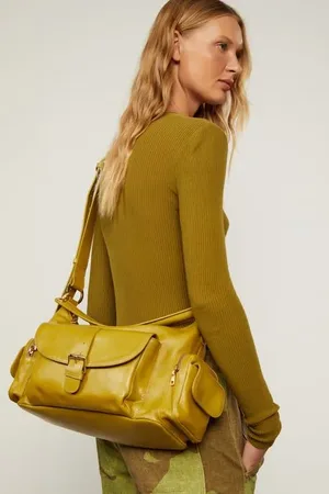 Animale Bolsa De Couro Cargo Grande Fivelas Verde Bamboo