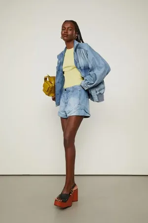 Animale Blusa De Tricot Canelado Com Manga Longa Básica Amarelo Lemon Grass