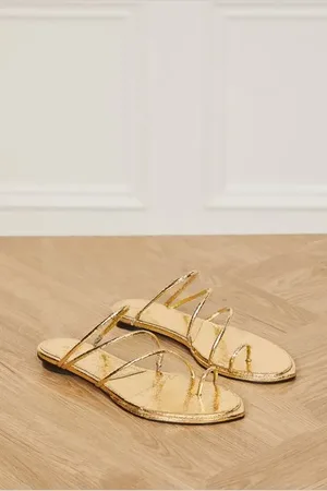 Animale Rasteira De Couro Dourada Dourado