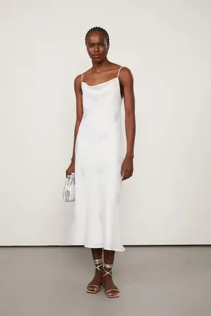 Animale Vestido Midi Branco Bordado Branco