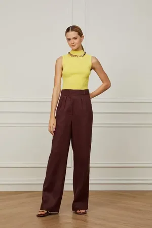 Animale Blusa Cropped Com Gola Alta Amarelo Amarelo Citron