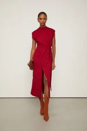 Animale Vestido Midi Fran Meia Malha Marrom Ruibarbo