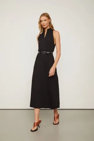 Animale Vestido Midi Meia Malha Ziper Preto