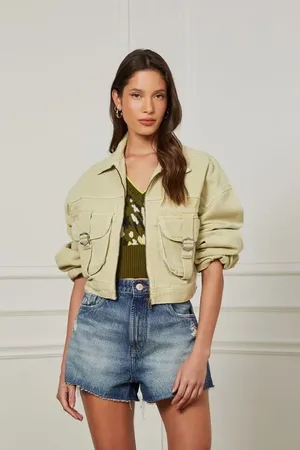 Animale Jaqueta De Sarja Com Bolsos Cargo Verde Pear