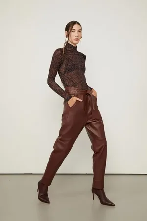 Animale Blusa Malha Manga Longa Detalhe Franzido Est Pois Pontos Preto e Queimado