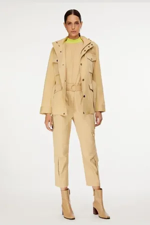 Animale Blusa De Malha Sem Manga Bege Com Gola Alta e Ombreira Amarela Bege TaupeAmarelo Brosse