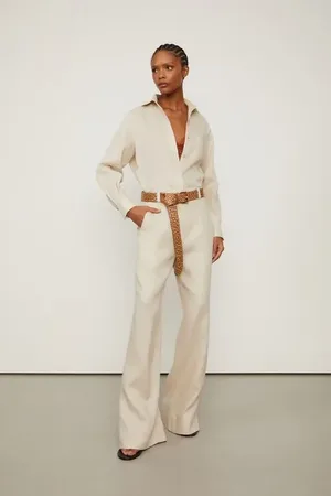 Animale Calça De Linho Com Bolso Bege Sand