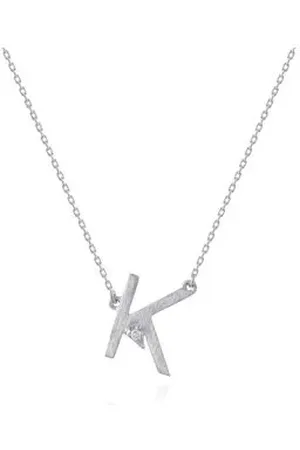 Animale Colar Lettera k Branco Com Diamante Ttlb