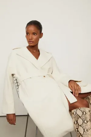 Animale Casaco De Lã Longo Oversized Bege