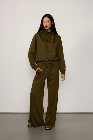 Animale Calça De Moletom Com Cós Em Rib Verde Figo