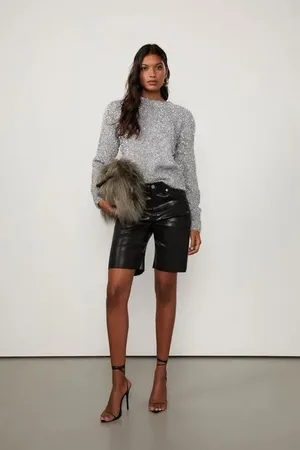 Animale Blusa De Tricot Pelinho Com Lurex Prata