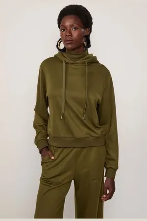 Animale Casaco De Moletom Com Detalhes Em Rib Verde Figo