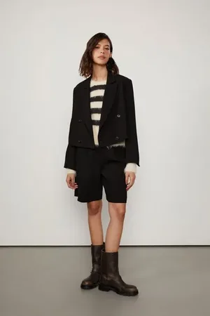 Animale Blazer De Alfaiataria Curto Preto