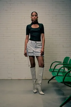 Animale Blusa De Tricot Com Abertura No Decote Preto