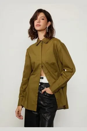 Animale Camisa Lisa Alongada Verde Figo