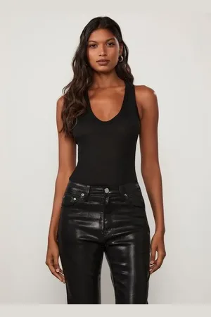 Animale Regata De Tricot Rib Com Transparência Preto