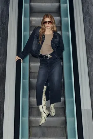 Animale Saia De Jeans Longa Black Jeans Black Escuro