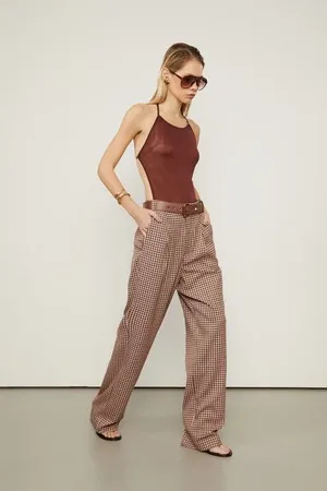 Animale Calca Tweed Preto Vermelho