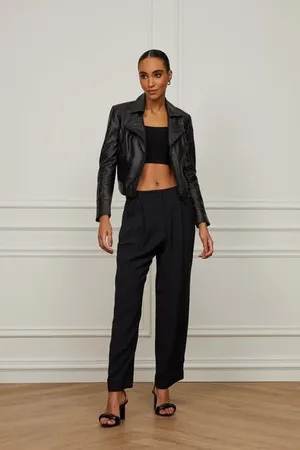Animale Jaqueta De Couro Perfect Basic Preto