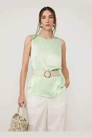 Animale Regata Acetinada Verde Vivo