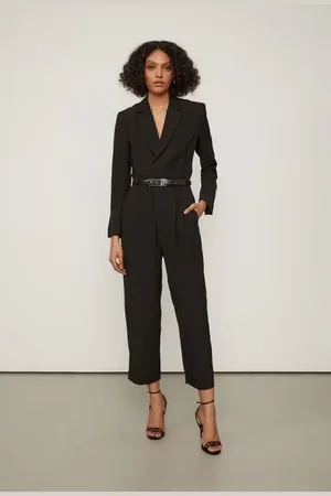 Animale Macacao Alfa De Crepe Preto Preto