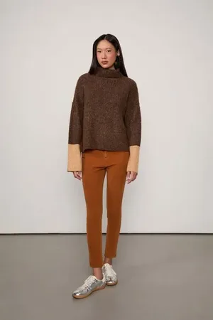Animale Calça De Sarja Skinny Basic High Veludo Marrom Biscoito