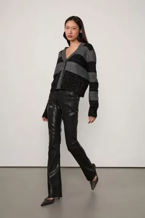 Animale Calça De Sarja Boot Basic Midi Like Leather Preto