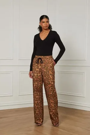 Animale Calça De Malha Reta Estampada Onça Estampa Onca Regular