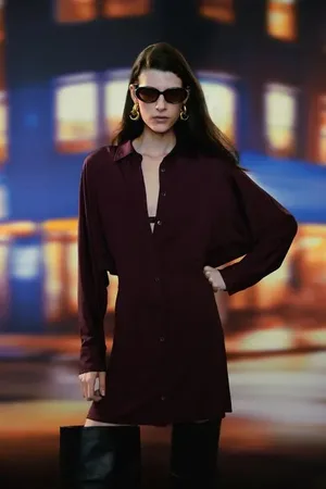 Animale Vestido Em Malha Jersey Com Vista e Recortes Marrom Grape