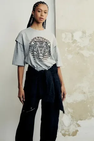 Animale Camiseta De Malha Com Recortes Silk Tigre Off