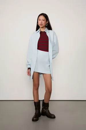 Animale Saia Em Cotton Color Azul Pale