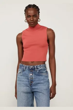 Animale Regata De Tricot Vermelho Com Gola Alta Básico Vermelho Argila