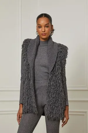 Animale Colete De Tricot Com Gola Canelada e Detalhe Plush Mescla Mescla