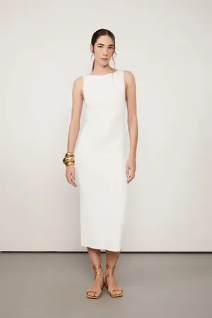 Animale Vestido De Tricot Midi Branco Branco