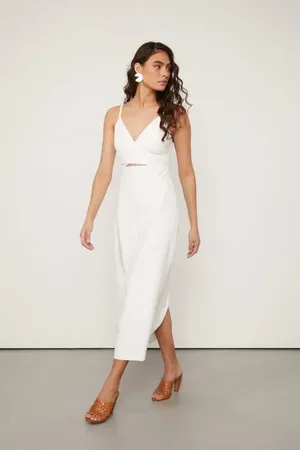 Animale Vestido Midi De Alça Decote Cruzado Off Off